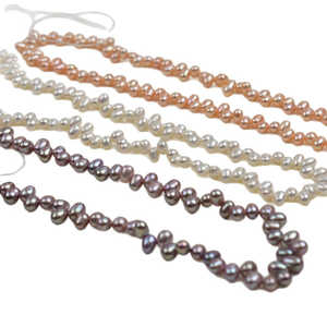 สร้อยคอมุกเรียบ 4-5 มม. 1054 เม็ด แสงเงา งานกำลังดำเนิน วัสดุขายส่ง มุกเม็ดเดี่ยว - Product Image 4