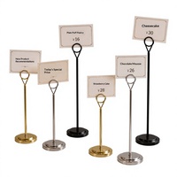 Porte-cartes en acier inoxydable, support de numéro de table pour mariage, restaurant, banquet, événements - Porte-cartes de visite et porte-menu/porte-assiette