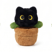Pot de fleurs en forme de chat mignon, décoration de plante en pot, figurine en peluche, rembourrage en coton PP, cadeau unisexe