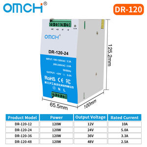 Блок питания серии OMCH <span class=keywords><strong>DR</strong></span>-120 DIN-Rail переменного тока 5 В 12 В 24 В 36 В 48 В настраиваемый промышленный импульсный источник питания SMPS - Product Image 2