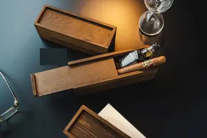 JUNJI – coffret cadeau en bois personnalisé fait à la main, boîte à vin pour homme, bouteille de vin unique, rangement en bois, étui cadeau pour cigare
