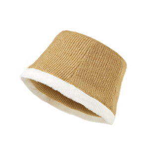 Women's Knitted Fisherman <b>Hat</b> With Fleece Lining <b>Warm</b> Windproof Autumn Winter Beanie Solid Color Foldable 54-56cm Head - Product Image 1