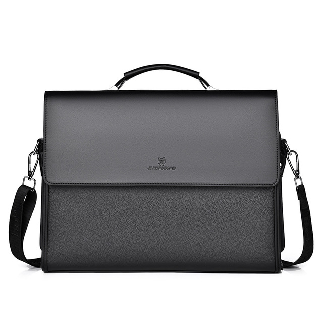 Men's Fashion Business Briefcase Shoulder/Crossbody Backpack PU Leather Nylon Logo Design Large Capacity for Middle-aged Men
