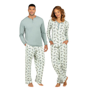 Ensembles de pyjamas en viscose de bambou et élasthanne respirants, anti-rétrécissement, certifiés OEKO, pour couple homme et <span class=keywords><strong>femme</strong></span> - Product Image 1