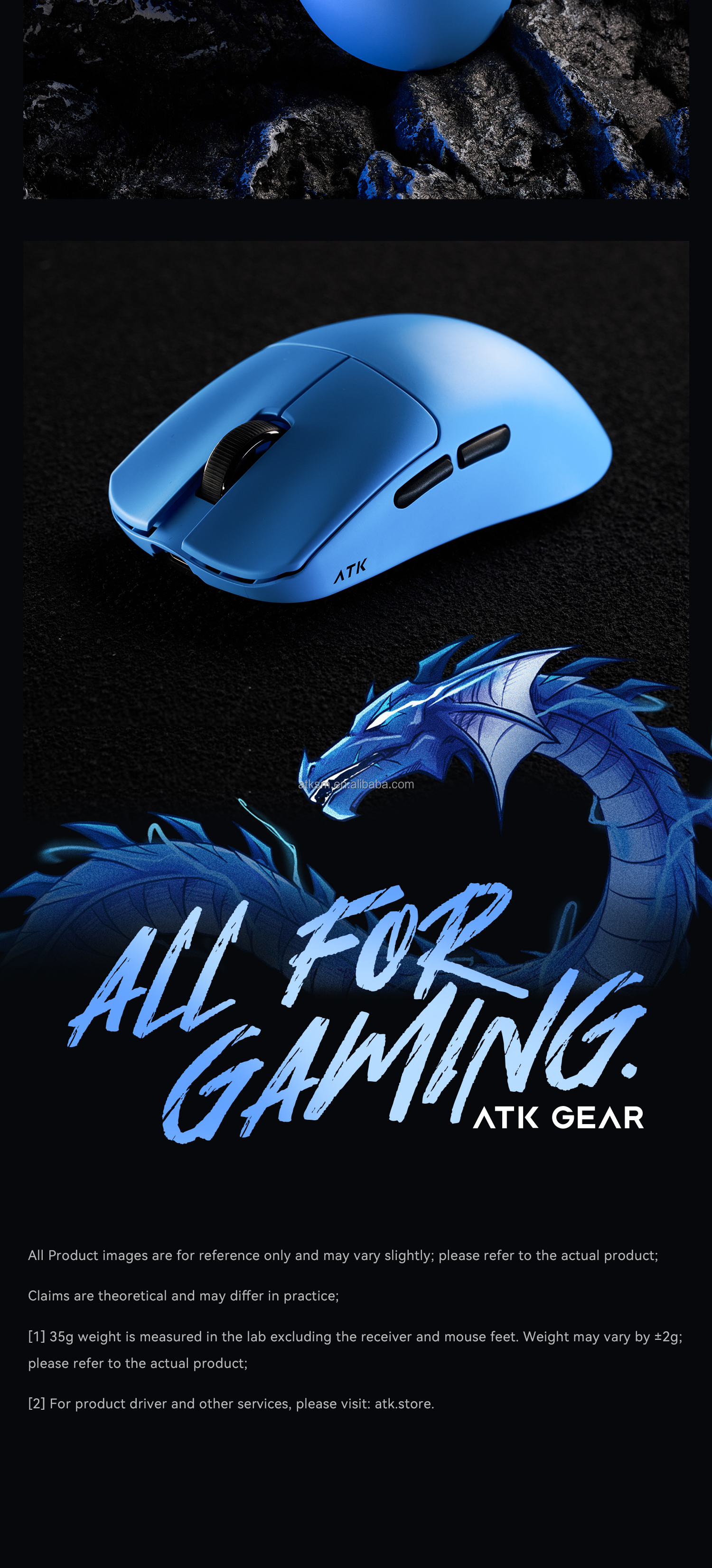 ATK LEVIATAN Blazing Sky F1 Esports Wireless Mouse - 42000 DPI ATK LEVIATAN Blazing Sky F1 Esports Wireless Mouse - 42000 DPI