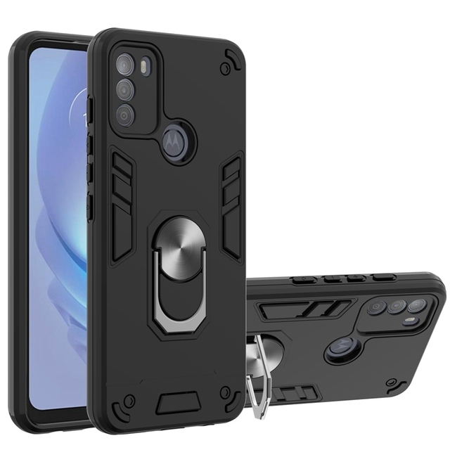 Shockproof Hybrid TPU PC 360 Degree Ring Stand Mobile Phone Case for Motorola G50 G10 G20 G30 One Hyper
