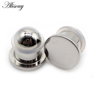 Alisouy 2 Jauges d'<span class=keywords><strong>oreille</strong></span> cylindriques en acier inoxydable 1-10mm Bouchons coniques Tunnel Expander Stretcher Earring Piercing Body Jewelry - Product Image 1