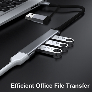 Tốc Độ Cao <span class=keywords><strong>USB3.0</strong></span> USB2.0 TYPE-C 2 in1 USB Dual-Đầu <span class=keywords><strong>4</strong></span> Cổng <span class=keywords><strong>Hub</strong></span> Hợp Kim Nhôm Docking Station Chuyển Đổi - Product Image 3