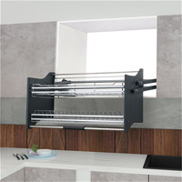 Dommagic Cesto Elevatório Moderno Ecológico Ajustável de Metal Fosco para Armazenamento em Armários de Cozinha com 2 Anos de Garantia