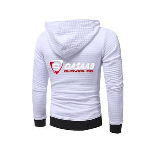 Sweat-shirts à capuche décontractés pour hommes en coton 100% blanc, automne-hiver, manches longues, streetwear, sweats à capuche en coton surdimensionnés avec lacets - Product Image 6