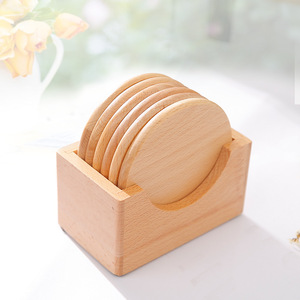 Wooden Mug Coaster Round Heat Resistant For Coffee <b>Tea</b> Kung Fu <b>Tea</b> <b>Set</b> Saucers Desktop Drinkware Accessory - Product Image 2