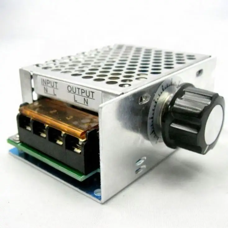 AC 220V 4000W Dimmer elektronik SCR voltaj regülatörü hız kontrol karartma Dimmer termostat anahtarı güvenlik muhafazası