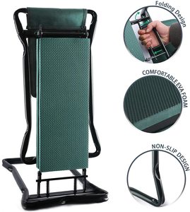 Joelheira e assento de jardim atualizados com almofada de joelheiras grossas e macias, banco de jardim dobrável resistente com uma bolsa - Product Image 5