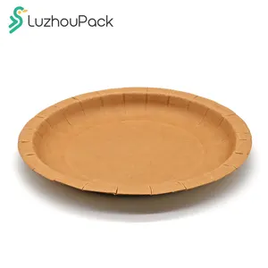 LuzhouPack, bandejas doradas seguras para alimentos, bandeja rectangular desechable para galletas, plato resistente de cartón de papel para servir postre