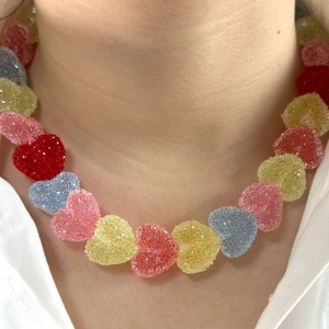 Elegante Collar con Colgante de Caramelo Colorido, Lindo, Exquisito, Versátil, Estilo Dulce, Conjuntos de Joyería de Moda para Mujer - Product Image 2