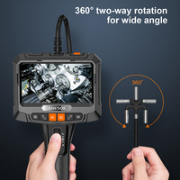 Endoscopio Industrial S10 Boroscopio Articulado de 360 Grados con Lente Única de 8.5mm y Pantalla de 5 Pulgadas para Inspección Mecánica