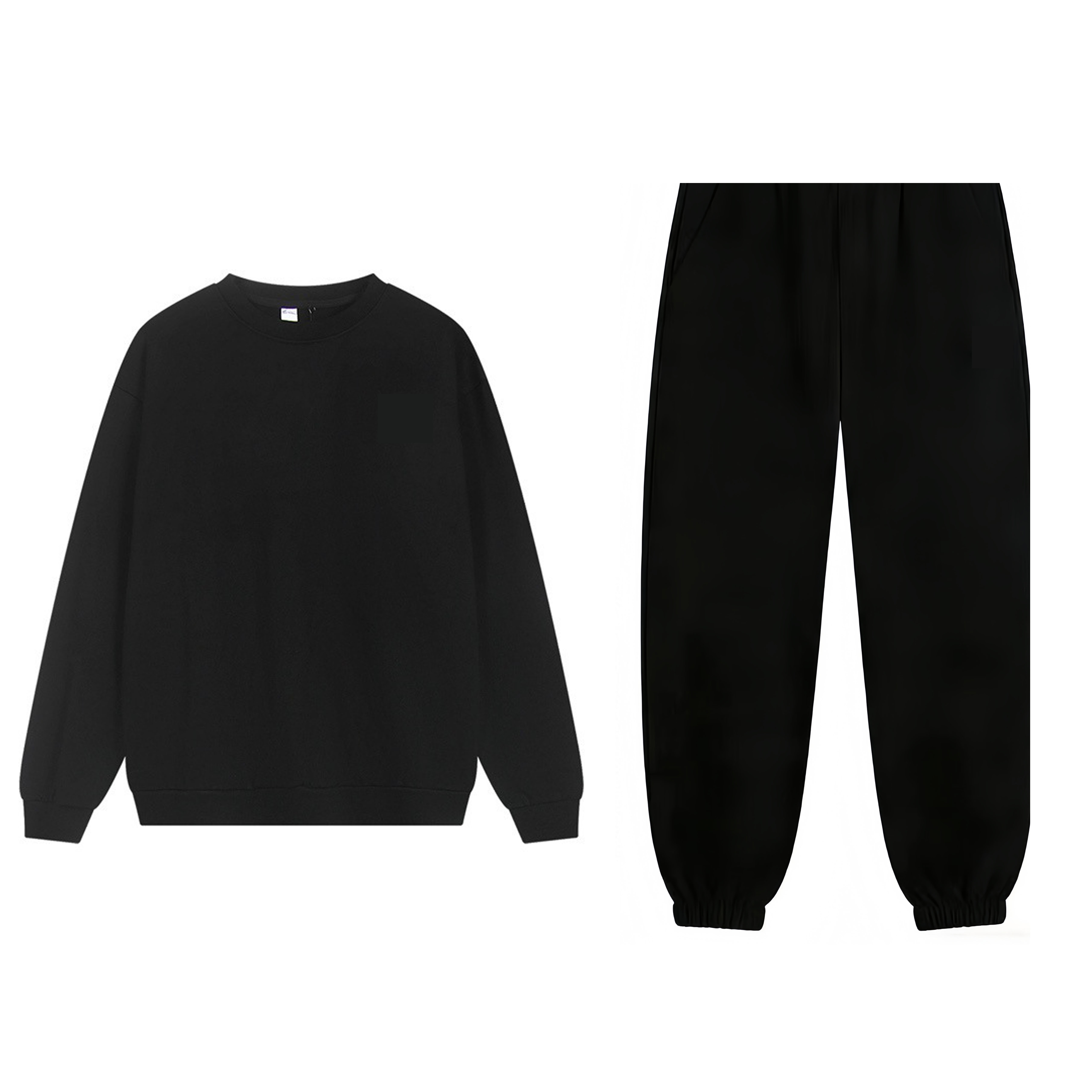 Black Round neck set-Jogger pants