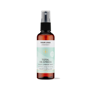 Spray Corporel Anti-Stress à Marque Blanche aux Huiles Essentielles <span class=keywords><strong>de</strong></span> Géranium, Muscade et Orange <span class=keywords><strong>pour</strong></span> Apaiser, Éléger et Relaxer - Product Image 1