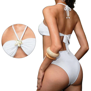 Ventes flash d'été : ensembles <span class=keywords><strong>de</strong></span> bikinis sexy à deux pièces sans bretelles pour femmes, bandeau, coupe haute, <span class=keywords><strong>maillot</strong></span> <span class=keywords><strong>de</strong></span> <span class=keywords><strong>bain</strong></span> à nouer - Product Image 6