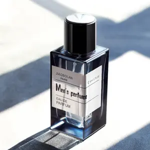 Frasco de vidro transparente preto âmbar azul octogonal popular perfume 50 ml vazio portátil 30ml 50ml spray perfume frasco de luxo