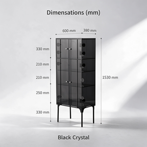 Smoky Grey Acrylic Tall Bathroom Storage Cabinet 4 Arched <strong>Door</strong> Display Cabinet for Towels Cosmetics Home Hotel Use - Product Image 3