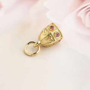 CZ8807 Chic Little Small Mini Diamond 18K Gold CZ Micro Pave Bell Lotus Lucky <span class=keywords><strong>Charm</strong></span> para collar pulsera joyería DIY fabricación - Product Image 3