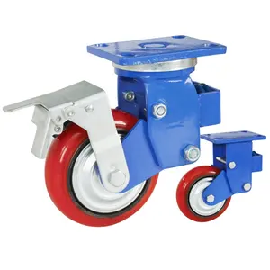 S-S Industrial Castors Push Spring Damping Casters Round Tire 5 6 8 Inch 125 150 200 Mm