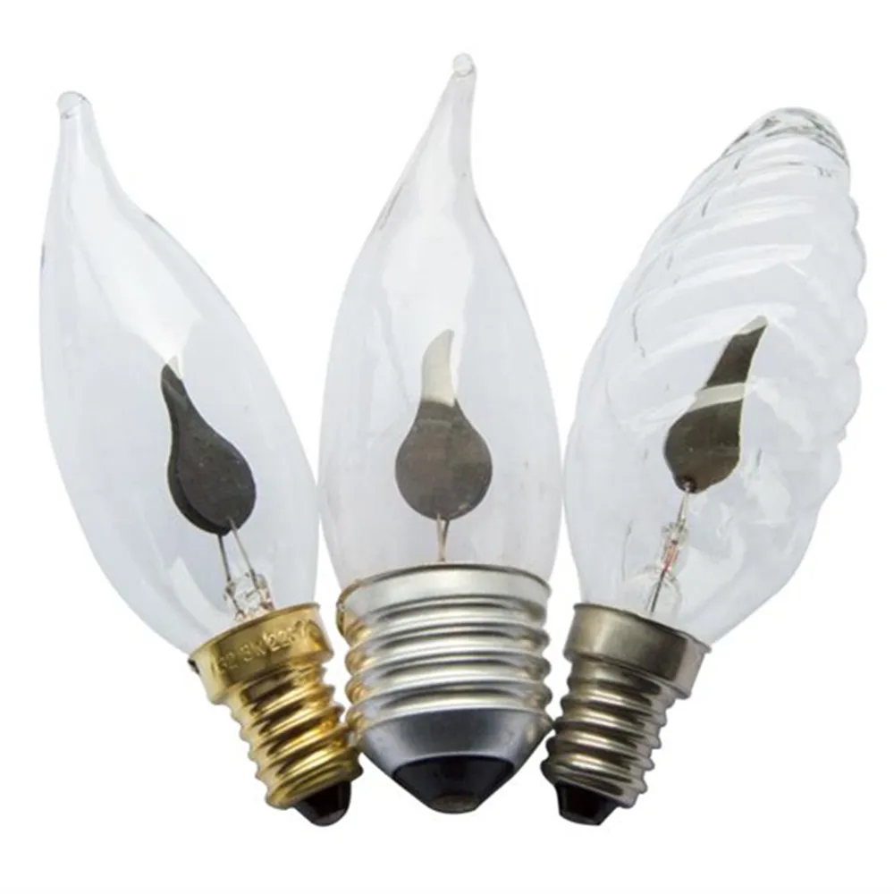 Lâmpada led com efeito de chama para lâmpada, c35 e27 e14 220v-240v, 1w-3w, luz piscante pisca-pisca, vintage, edison