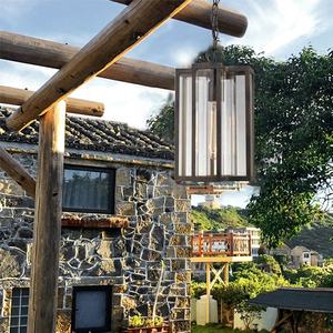 Lustre extérieur carré minimaliste moderne décoration éclairage cour véranda lustre de jardin - Product Image 4