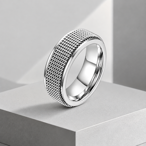 Anillo Giratorio de Malla Tejida de Acero Inoxidable 316L <span class=keywords><strong>JLM</strong></span> Direct Supply para Hombres y Mujeres, Joyería Sensorial Antiestrés - Product Image 1
