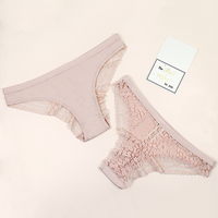 Celana Dalam Wanita Custom Low Rise Bermotif, Bahan Rajut Elastis Tinggi, Cepat Kering, Tanpa Jahitan