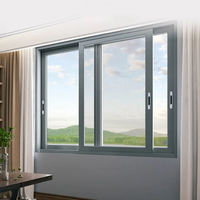 Offre Spéciale à rupture thermique vitrage aluminium encadré porte coulissante en verre fenêtre bas prix aluminium brun couleur fenêtre coulissante