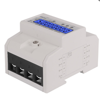 Compteur d'énergie intelligent triphasé électronique 4P 230/400V AC 3 phases 4 fils avec couvercle transparent Classe 1.0 pour rail DIN