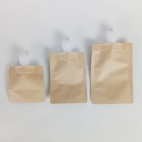 Bolsa de papel Kraft MOQ500, tapa abatible, 30ml, bolsa de embalaje reutilizable para champú, jabón de manos, detergente para ropa