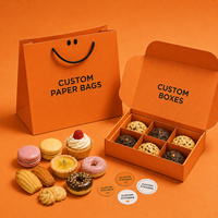 Boîte à biscuits au lait biodégradable de qualité alimentaire avec logo personnalisé, emballage cadeau de boulangerie en papier résistant à la graisse, pliable et durable, pour beignets