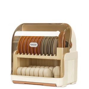 DGNRACK Dish Drainer Rack Double Layer With Lid Large Capacity Quick Dry Kitchen Storage Drawer Style - Product Image 5