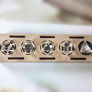 Wholesale Natural 5pc Clear Quartz Gemstone Through-Carved Sacred Geometry Set Platonic Solids Buddhist Religious Meditation - Product Image 1