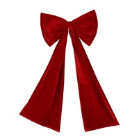 Ornement de Noël en velours rose avec nœud, décoration de mariage en extérieur, décoration de vitrine, décoration de maison neuve