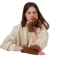 Gants en acrylique à demi-doigts avec couvercle rabattable, chauds pour l'hiver, compatibles avec les écrans tactiles, pour une utilisation en extérieur
