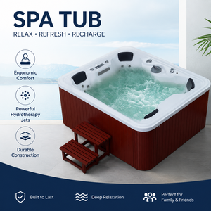 Bain à remous extérieur en acrylique Ningjie pour 4 personnes, autoportant, garantie 5 ans - Product Image 3