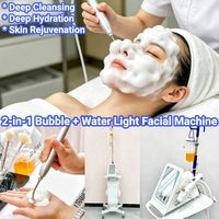 Appareil de beauté portable 2 en 1 M Water Light, machine à bulles d'oxygène, nettoyage en profondeur, hydratation, soin du visage, utilisation en salon ou à domicile