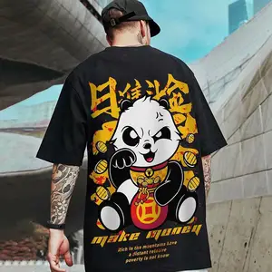 100% polyester t shirts sublimation drop shoulder t-shirt hip pop men graphic t shirts anime tee