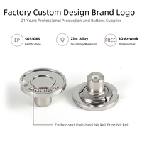 Boutons et rivets en acier inoxydable couleur canon de fusil pour jean, avec logo de marque, 20 mm