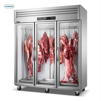 Vitrine Réfrigérée Professionnelle à 3 Portes pour Viande, à Refroidissement Direct, pour Boucherie Commerciale – Armoire de Présentation pour la Fraîcheur