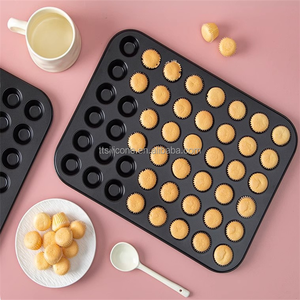 Moule à mini cupcakes antiadhésif à 48 cavités en acier inoxydable, moule à muffins, moule à gâteaux chiffon et gâteaux éponge - Product Image 1