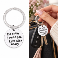 Pendentif Breloque Écologique en Métal Gravé « Soyez en sécurité, je vous ai besoin ici près de moi » pour Porte-clés, Sac à Clés, Fabrication DIY