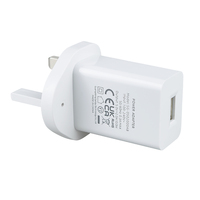 Chargeur rapide avec prise britannique et matériau ignifuge (compatible avec le Royaume-Uni, les Émirats arabes unis et l'Arabie Saoudite) Adaptateur mural 5V/2A 10W pour téléphones mobiles