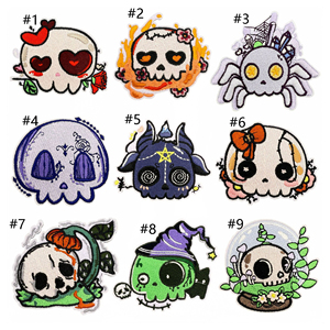 Patchs créatifs à broder en forme de crâne fantaisie, à thermocoller - Product Image 2