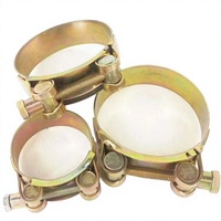 Collier de serrage en T jaune zingué réglable pour tuyaux, idéal pour applications automobiles, marines et pompes à eau