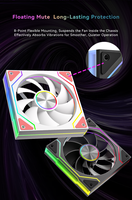 Ventilateur de boîtier PC X WANJiA Prism 9 Pro à roulement fluide, contrôle ARGB PWM, 61,5 CFM, 30dBA, haute pression statique